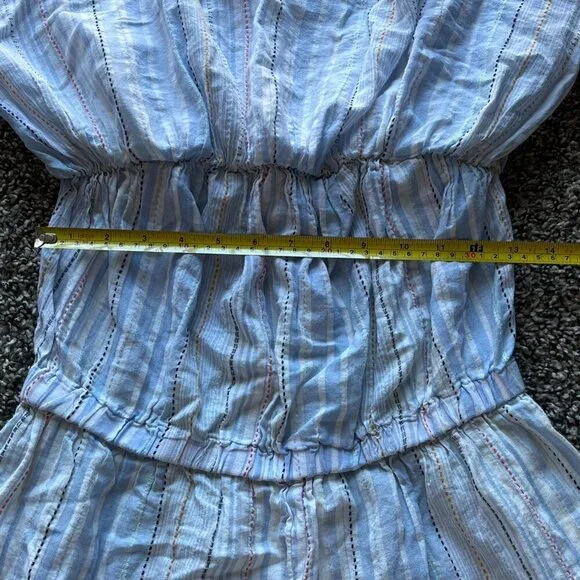 Madewell Romper Womens Small Blue White Striped Layered Adjustable Strap Artsy - Picture 5 of 6